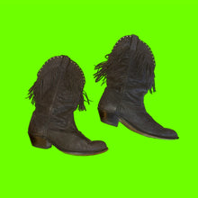 Load image into Gallery viewer, Black Fringe Boots with Studs