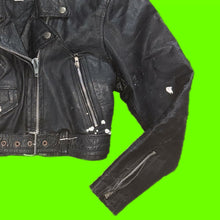 Load image into Gallery viewer, Cropped Leather Motorcycle Jacket