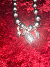 Load image into Gallery viewer, Grenade skull ball chain choker
